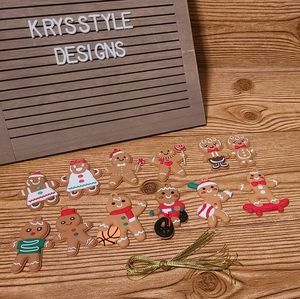 Gingerbread Christmas Ornaments 12pc set Holiday Xmas Tree Decorations